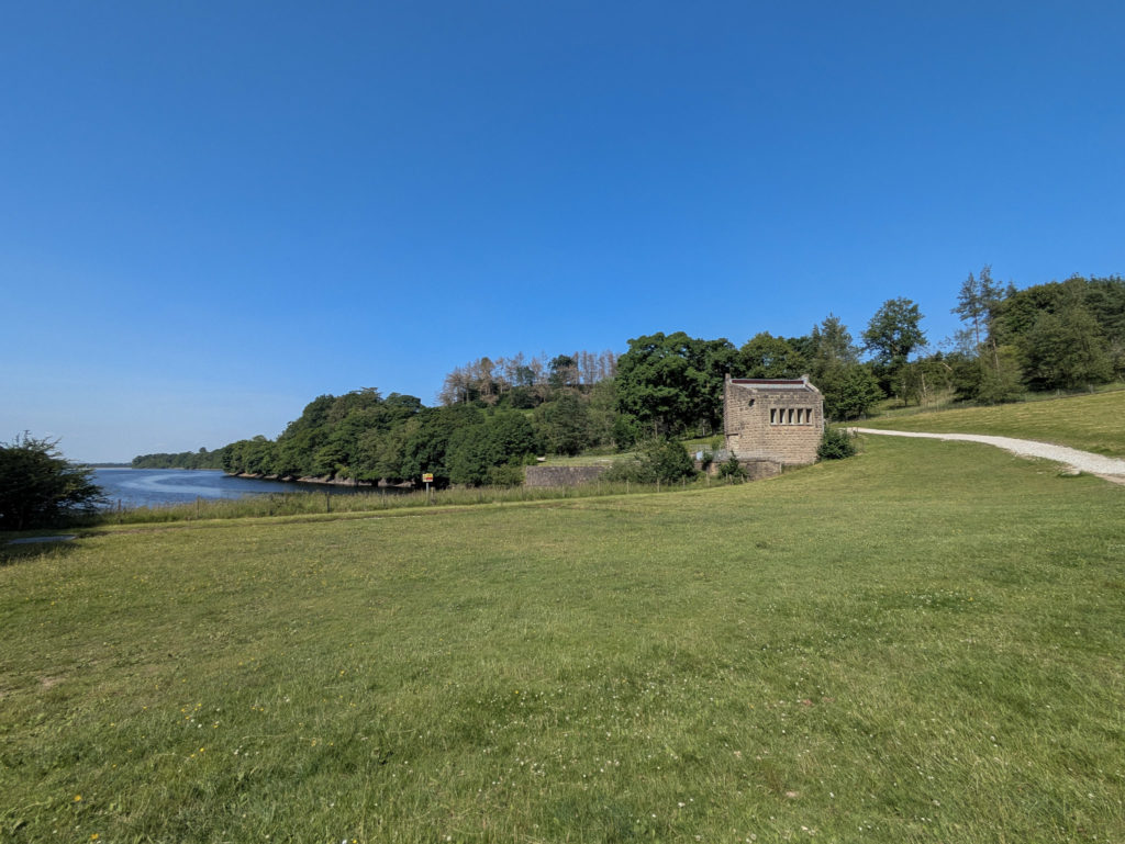 Field at the end of the reservoir.