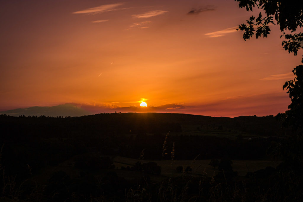 Sunset From Long Hill Layby Over Goyt Valley