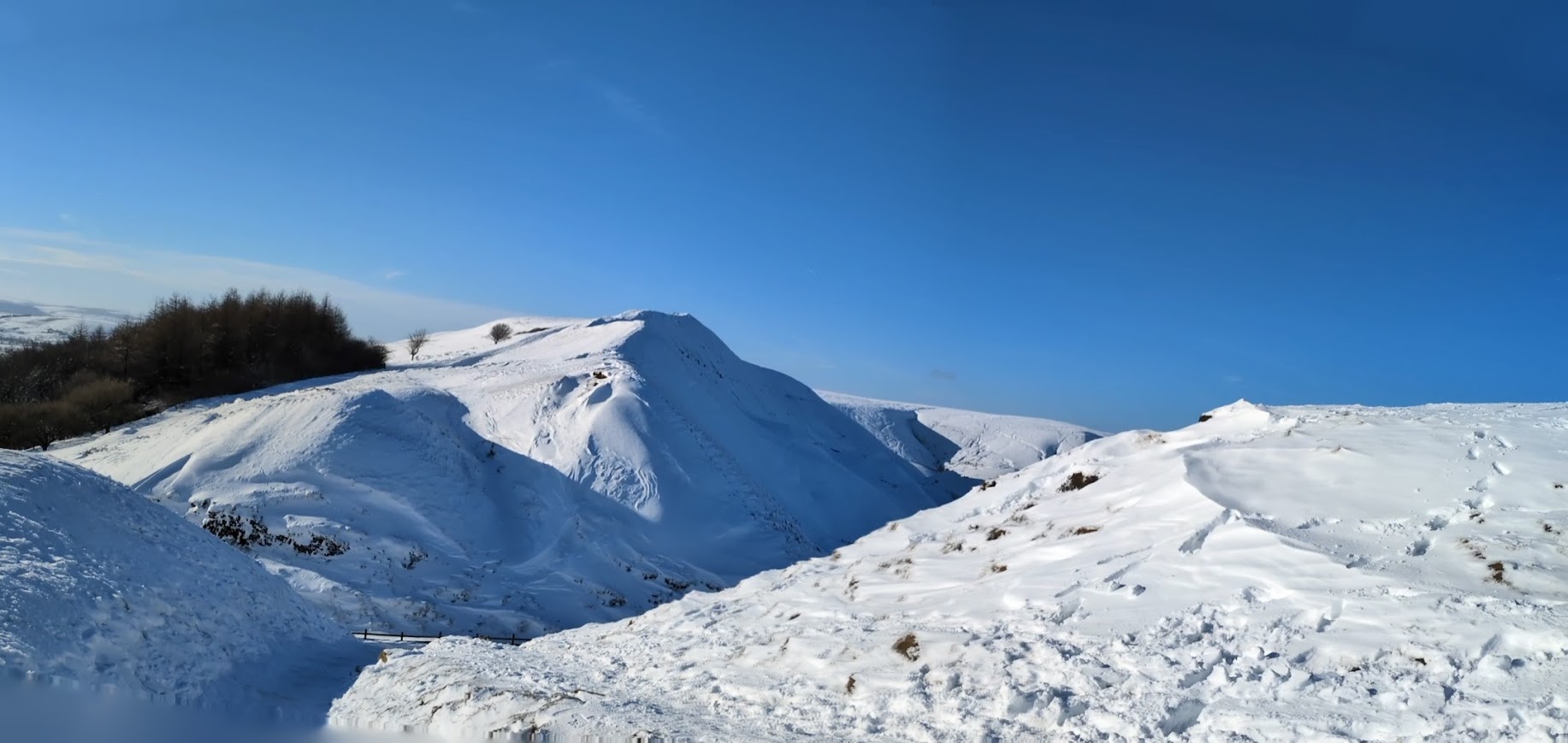 Snow covered hills of the Peak District