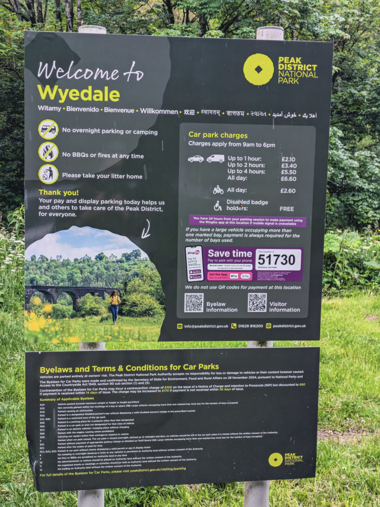 Wyedale car park pricing